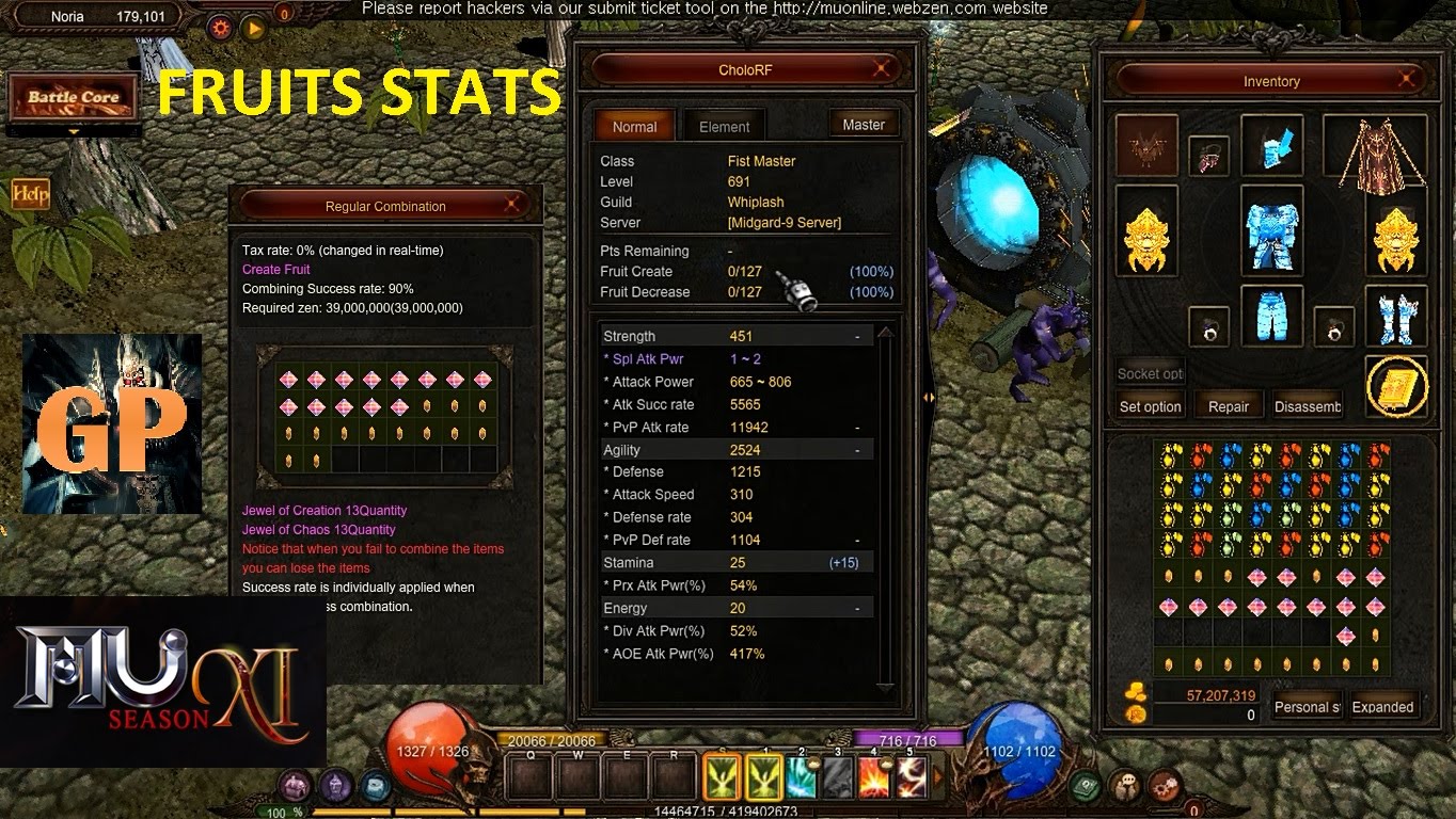 Tutorial Fruits Stats JOCS+CHAOS zen Season 11 Part 1